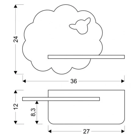 Oswietlenie - sheep lampa kinkiet 5w led 4000k iq kids z przewodem z wł. i wtyczką biały candellux 