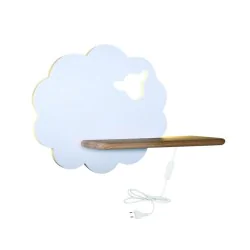 Oswietlenie - sheep lampa kinkiet 5w led 4000k iq kids z przewodem z wł. i wtyczką biały candellux