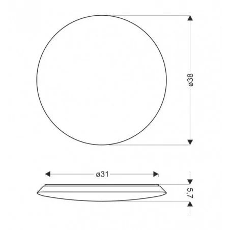 Plafony - lampa sufitowa mega plafon 38 24w led 4000k biały candellux 