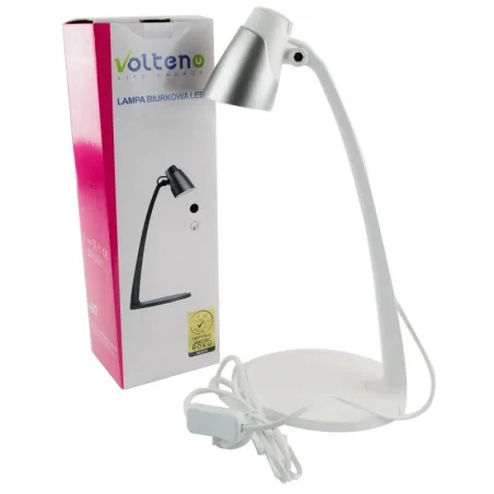 Lampki-biurkowe - nowoczesna energooszczędna lampka biurkowa biała vo0796 volteno 