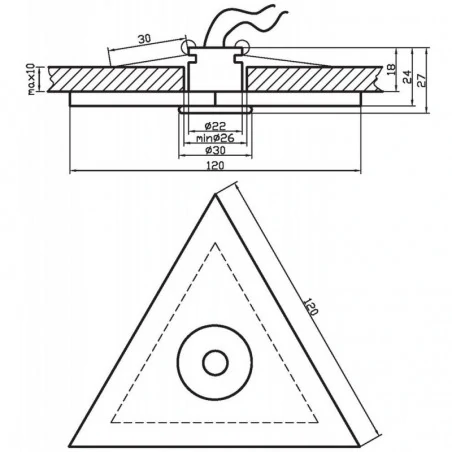 Oswietlenie - oprawa punktowa po-04 ch/sn g4 chrom+satyna nikiel trójkąr candellux 