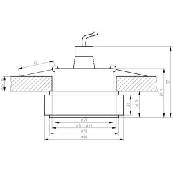 Oswietlenie - oprawa stropowa dekoracyjna okrągła sk-81 ch/tr mr16 1x50w chrom transparent candellux 