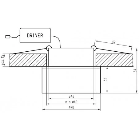 Oswietlenie - oprawa stropowa stała okrągła sak-01 al/tr led 3w led 230v szkło akrylowe transp candellux 