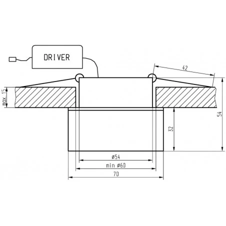 Oswietlenie - oprawa stropowa stała kwadratowa sak-02 al/tr led 3w led 230v szkło akrylowe tra candellux 