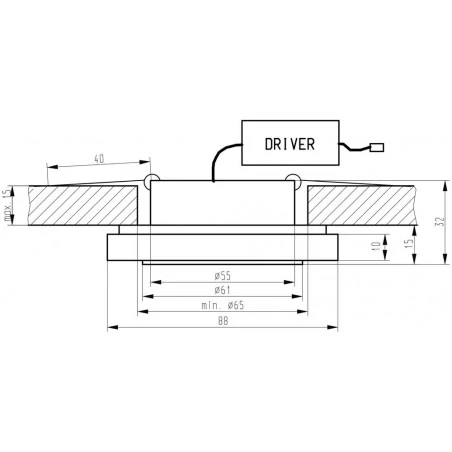 Oswietlenie - oprawa stropowa stała kwadratowa ss-29 al/fr 1w led 230v szkło mrożone candellux 