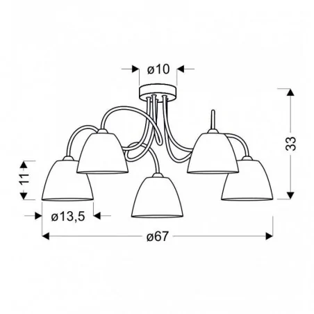 Oswietlenie - elf lampa sufitowa 5x40w e14 chrom candellux 