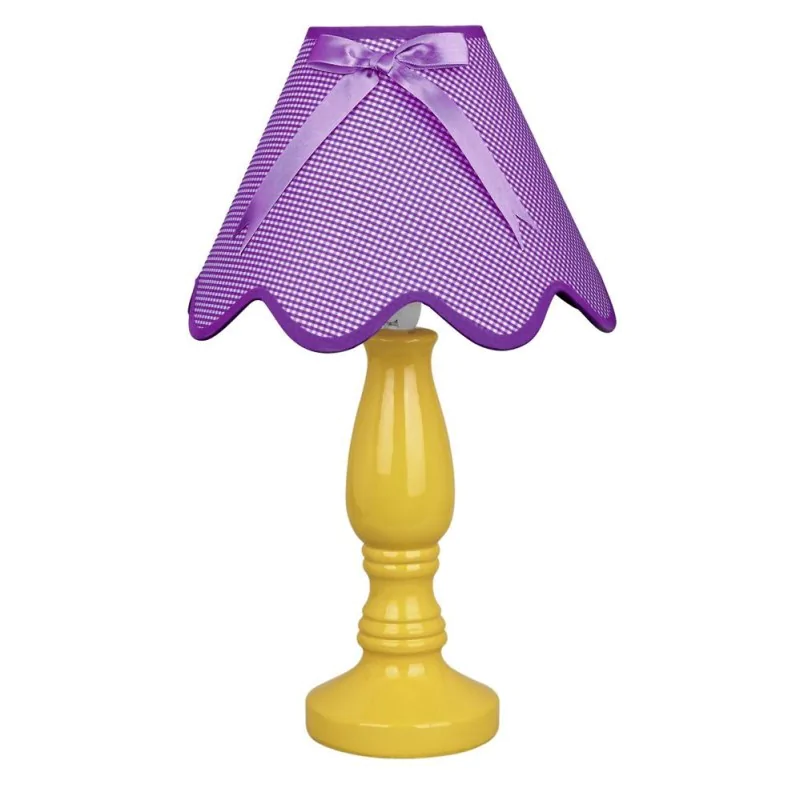 Oswietlenie - lampka lola gabinetowa żółta 1x40w e14 abażur fioletowy candellux firmy Candellux 