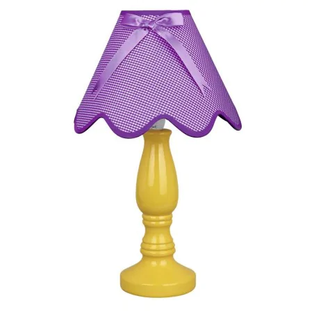 Oswietlenie - lampka lola gabinetowa żółta 1x40w e14 abażur fioletowy candellux 