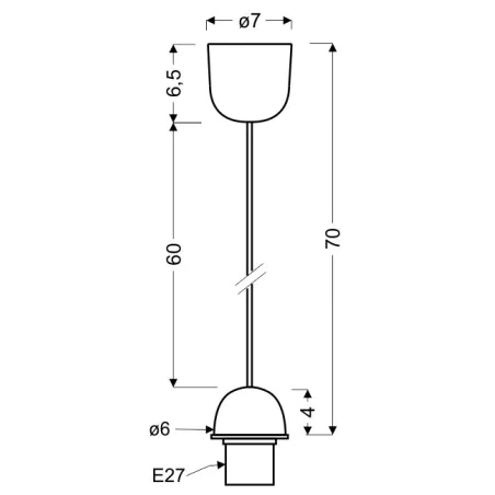 Oswietlenie - linka czarna z osłonką 1x60w e27 candellux 