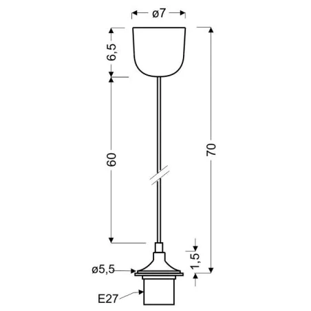 Oswietlenie - linka biała bez osłonki 1x60w e27 candellux 