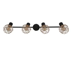 Oswietlenie - lampa acrobat listwa 4x40w e14 czarny klosz złoty candellux