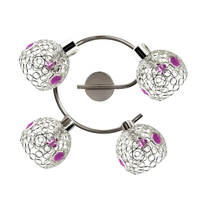 Oswietlenie - lampa aron spirala 4x40w g9 chrom kryształ fiolet candellux firmy Candellux 