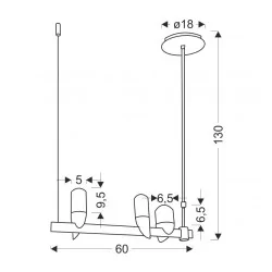 Oswietlenie - lampa wisząca sakai 3 czarny złoty candellux 