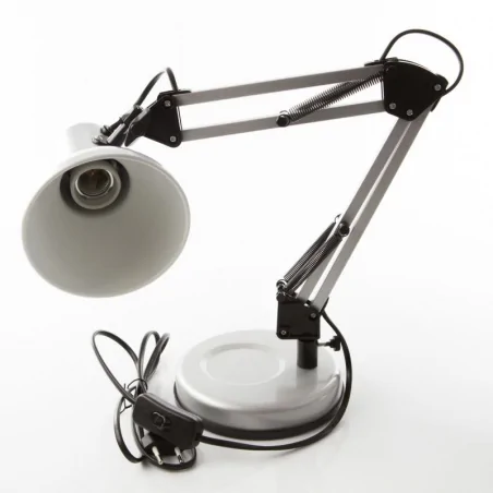 Lampki-biurkowe - srebrna lampka na biurko e27 25w vo0460 volteno 