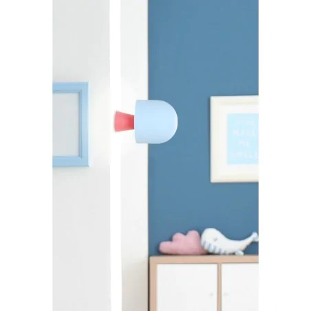 Kinkiety-do-salonu - kinkiet ścienny niebieski z czerwoną podstawą do pokoju dziecka visby 150401161 candellux 