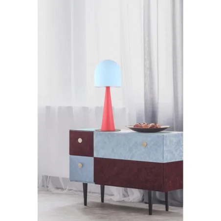 Lampki-nocne - lampka nocna niebieska z czerwoną podstawą grzybek visby 1 50501163 candellux 