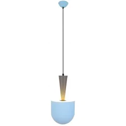 Lampy-sufitowe - lampa sufitowa wisząca z niebieskim kloszem i szarą podstawą visby 1 50101167 candellux