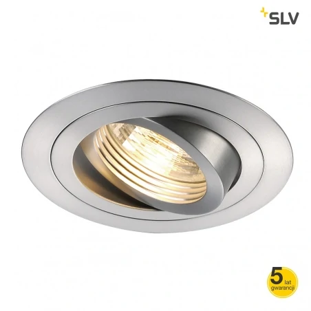 Oprawy-sufitowe - oczko sufitowe halogenowe okrągłe aluminiowe gu10 tria round 111360 slv 