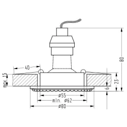 Oswietlenie - soc-01 ch gu10 50w 230v opr.strop.stała okrągła odlew candellux 