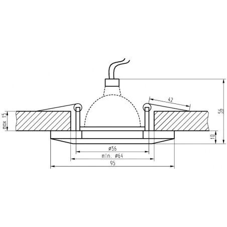 Oswietlenie - ss-14 ch/bk mr16 chrom opr. strop. stała sześciokątna szkło czarne candellux 
