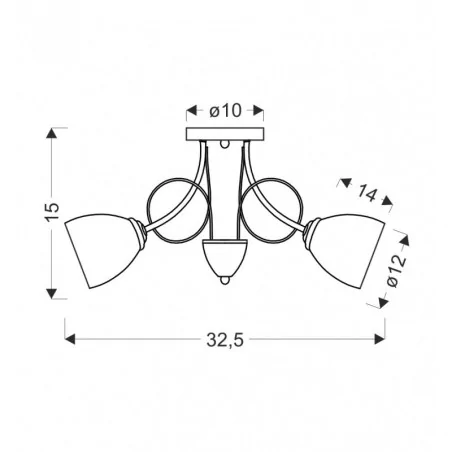 Oswietlenie - elotte lampa sufitowa 3x40w e27 biały candellux 