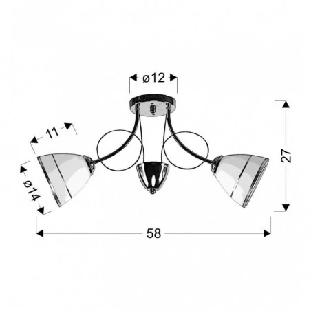 Oswietlenie - elotte lampa sufitowa 2x40w e27 biały candellux 