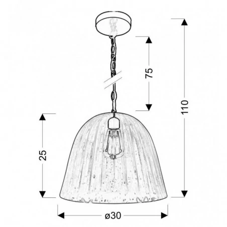 Oswietlenie - lampa vase zwis 30 1x60w e27 niebieski candellux 