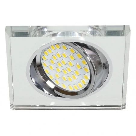 Oswietlenie - ssu-13 ch/wh mr16 chrom  oczko sufitowe  lampa sufitowa  kwadratowa   szkło bezbarwne candellux 