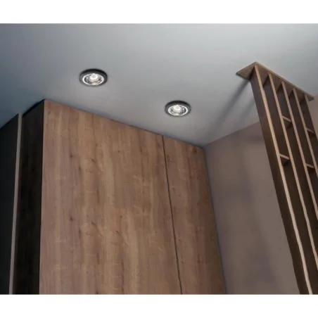 Oswietlenie - ssu-15 ch/bk mr16 chrom oczko sufitowe  lampa sufitowa. strop. uchyl. okrągła szkło czarne candellux 