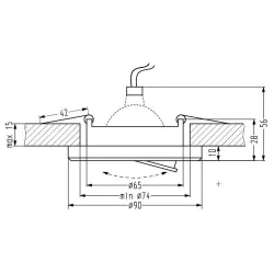 Oswietlenie - ssu-15 ch/bk mr16 chrom oczko sufitowe  lampa sufitowa. strop. uchyl. okrągła szkło czarne candellux 
