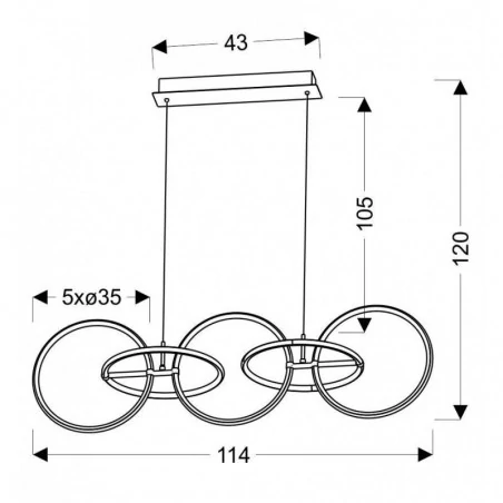 Oswietlenie - kos zwis 114x35 60w led chromowy 4000k candellux 