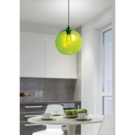 Oswietlenie - lampa wisząca edison 25 1x60w e27 zielony candellux 