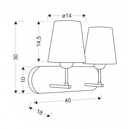 Oswietlenie - tango kinkiet 2x60w e27 candellux 