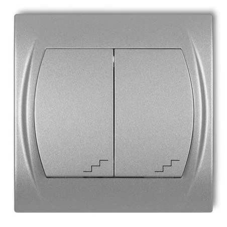 Wylaczniki-schodowe - wyłącznik schodowy podwójny srebrny metalik 7lwp-33 logo karlik 