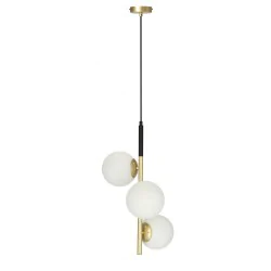 Oswietlenie - duo lampa wisząca czarny matowy+złoty 3x15w e14 klosz biały candellux