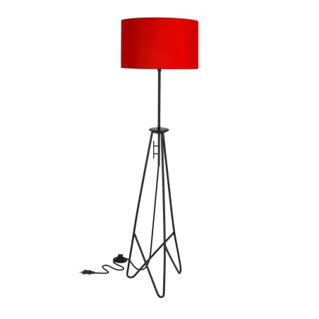 Oswietlenie - float lampa podłogowa czarna 1x60w e27 abażur czerwony candellux 