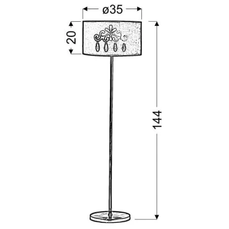 Oswietlenie - decor lampa podlogowa czerwona 1x60w e27 + abażur 77-30729 candellux 