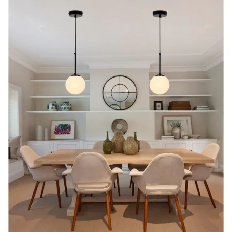 Oswietlenie - pompei lampa wisząca czarny 1x40w e27 klosz biały 15cm candellux 