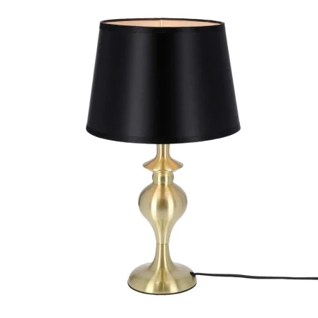 Oswietlenie - prima gold lampa gabinetowa złoty satynowy 1x60w e27 abażur czarny candellux 