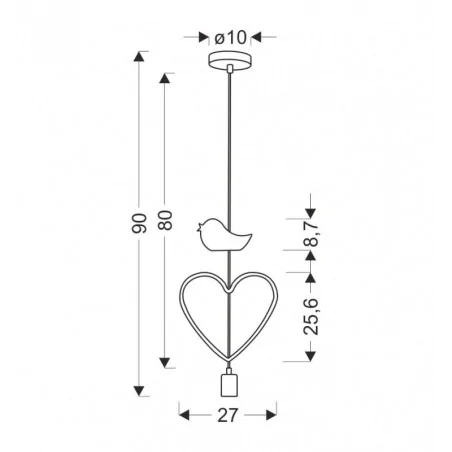 Oswietlenie - heart b lampa wisząca 1x20w e27 iq kids różowy candellux 