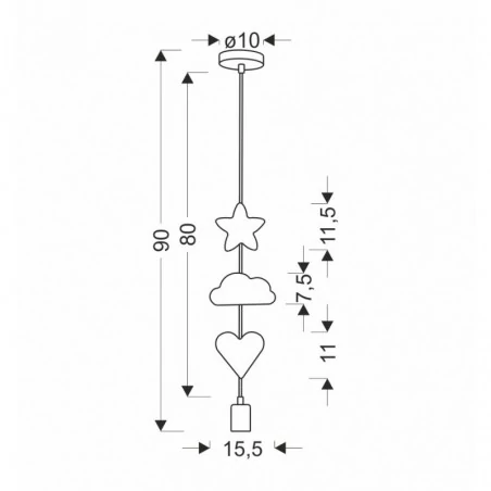 Oswietlenie - heart cs lampa wisząca 1x20w e27 iq kids różowy+niebieski+biały candellux 