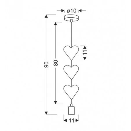 Oswietlenie - hearts lampa wisząca 1x20w e27 iq kids różowy+biały candellux 
