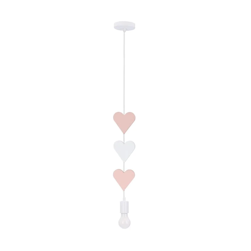 Oswietlenie - hearts lampa wisząca 1x20w e27 iq kids różowy+biały candellux firmy Candellux 