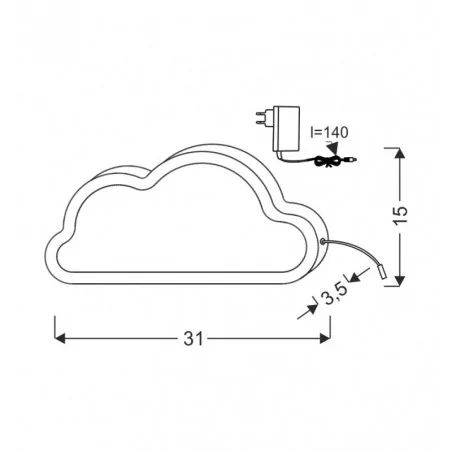 Oswietlenie - cloud lampa stołowa 11w led 3000k iq kids niebieski candellux 