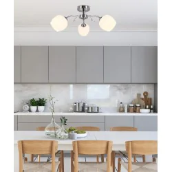 Oswietlenie - estar lampa sufitowa chromowy 3x40w e27 klosz biały candellux 