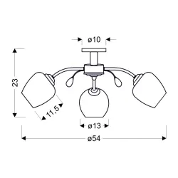 Oswietlenie - estar lampa sufitowa chromowy 3x40w e27 klosz biały candellux 