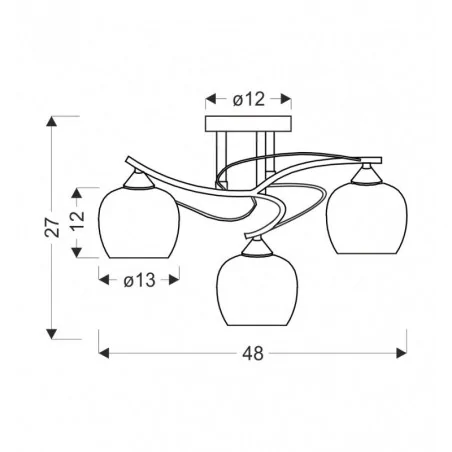 Oswietlenie - prego lampa sufitowa chromowy 3x40w e27 klosz bezbarwny candellux 