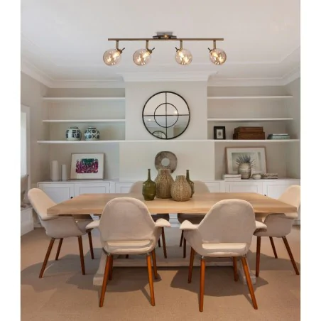 Oswietlenie - lentini lampa sufitowa listwa patynowy 4x40w g9 klosz bursztynowy candellux 