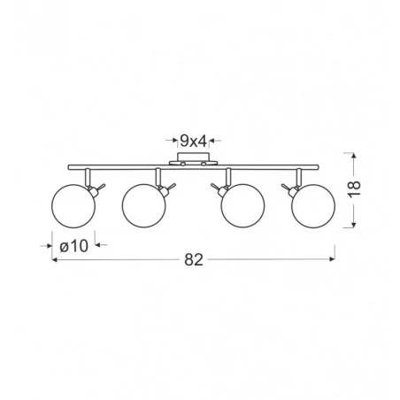 Oswietlenie - lentini lampa sufitowa listwa patynowy 4x40w g9 klosz bursztynowy candellux 