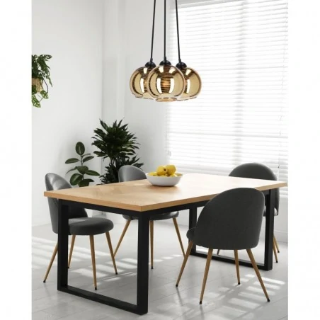 Oswietlenie - trio lampa wisząca czarny 3x60w e27 klosz złoty candellux 